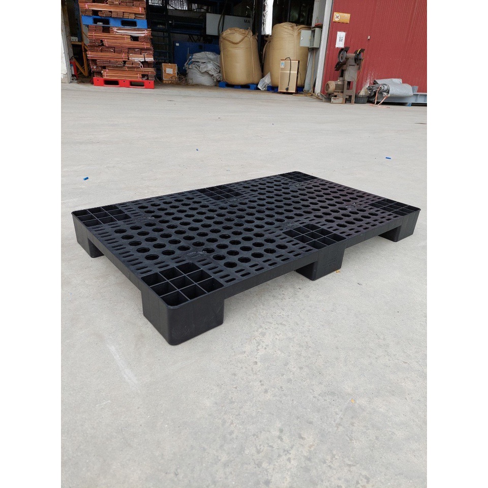 Pallet Nhựa Mới, Pallet 100x60x10cm/ Tải Trọng 700Kg/ Màu Đen/ Pallet Lót Sàn/ Pallet Nhựa Kê Hàng/ Pallet Nhựa Mới