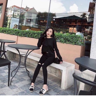 Quần kaki rách gối K&A