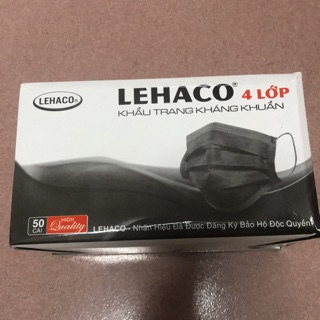 1 hộp gồm 50 cái khẩu trang y tế màu xám Lehaco