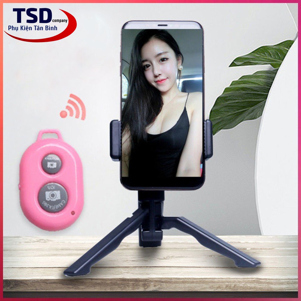 Combo Tripod Mini Beauty Legs Tặng Kèm Remote Chụp Hình Cho Điện Thoại, Máy Ảnh Kiêm Giá Đỡ Điện Thoại Xem Phim