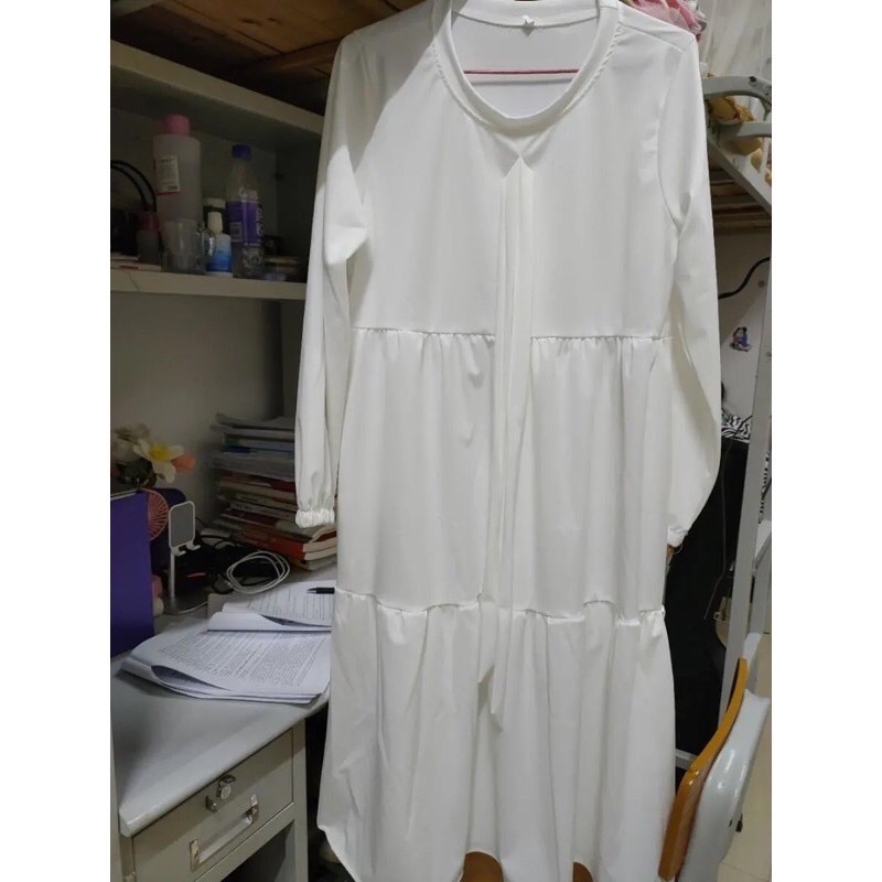 Váy babydoll cổ nơ