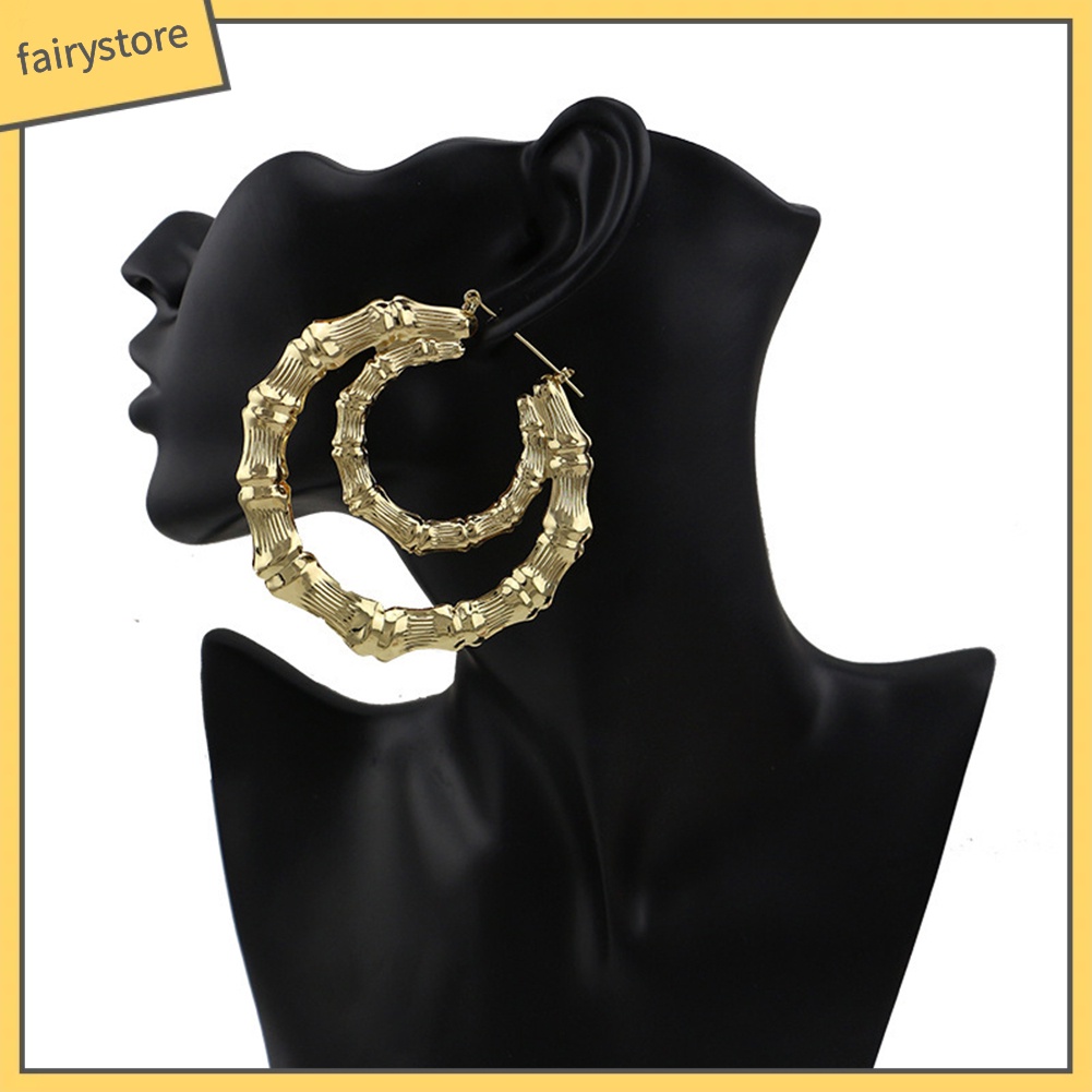 Khuyên tai kiểu dáng đốt tre độc đáo cá tính thời trang nữ