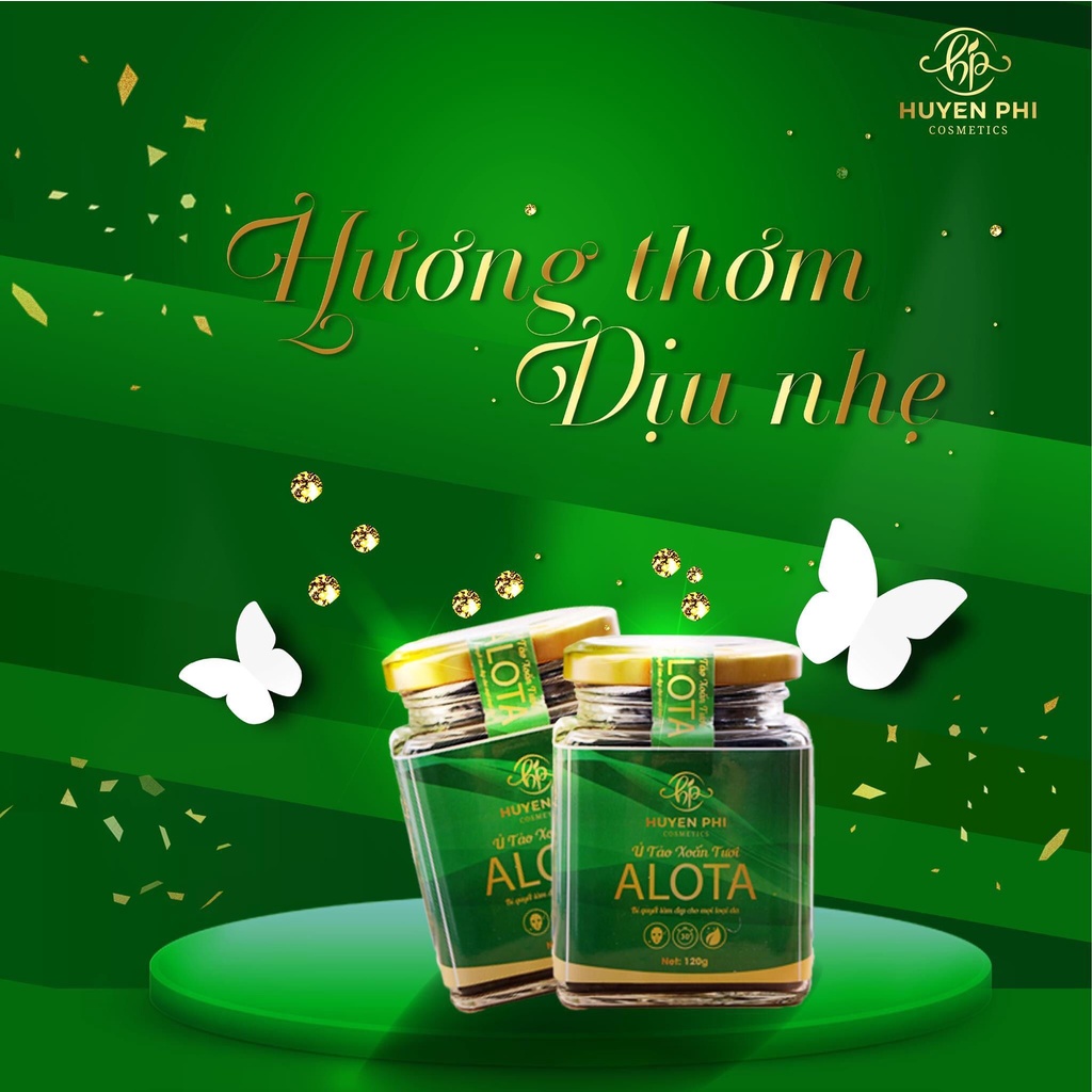 Ủ Tảo Xoắn Tươi ALOTA Huyền Phi 120g - đắp mặt nạ tảo, dưỡng da mặt giúp trắng da, cấp ẩm, trẻ hóa làn da, mờ thâm