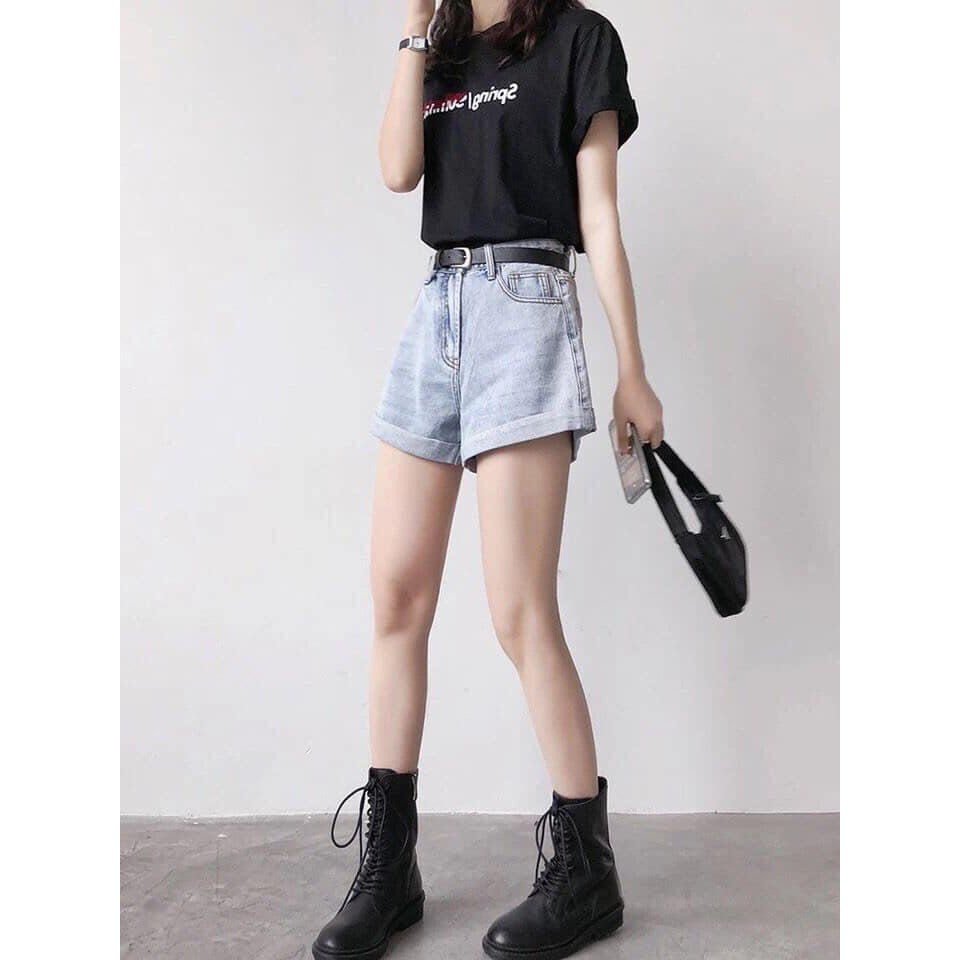 (S99) Quần sooc jeans nữ kèm đai