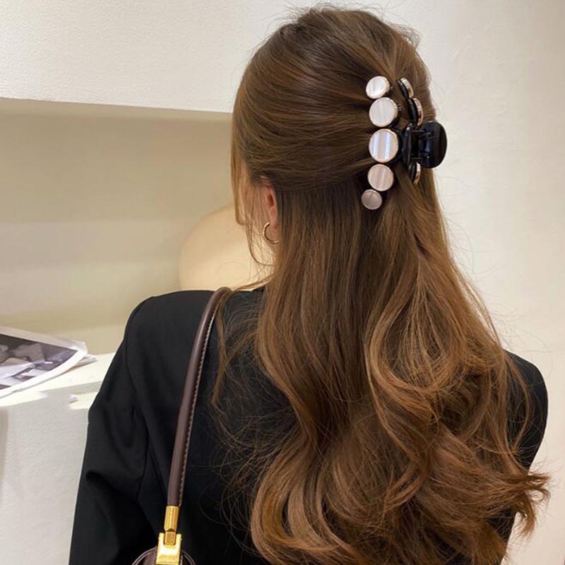Kẹp tóc màu trơn bằng nhựa phong cách Hàn Quốc dành cho nữ