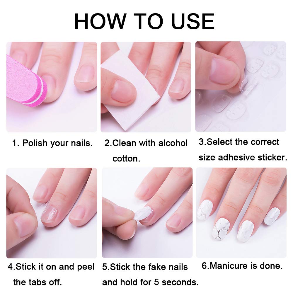 Miếng Dán Móng , Keo Silicon Dán Móng Nailbox,  24PCS Miếng Dán