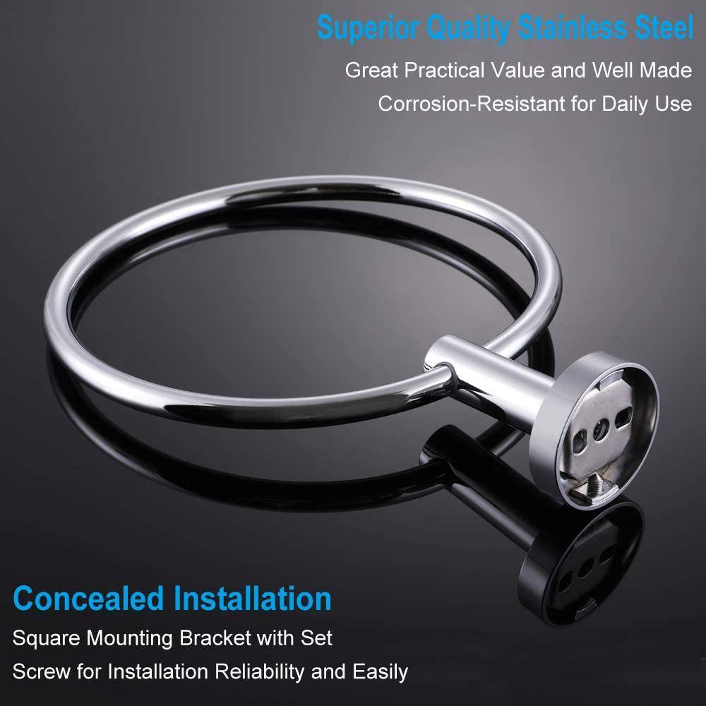 Giá Đỡ Khăn Tắm / Đồ Dùng Nhà Bếp Hình Tròn Gắn Tường Tiện Dụng