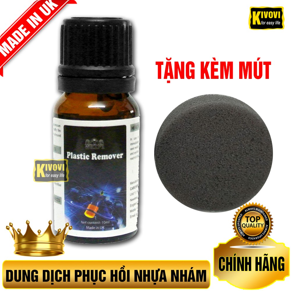 [TẶNG KÈM MÚT] Chai Phục Hồi Nhựa Nhám Will F1 Plastic Remove - Dung Dịch Phục Hồi Nhựa Nhám Đen 10ML - Kivovi