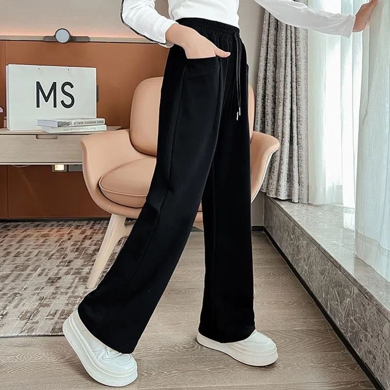 Quần Dài Thể Thao Ống Rộng Phong Cách Mới 2022 Cho Bé Gái