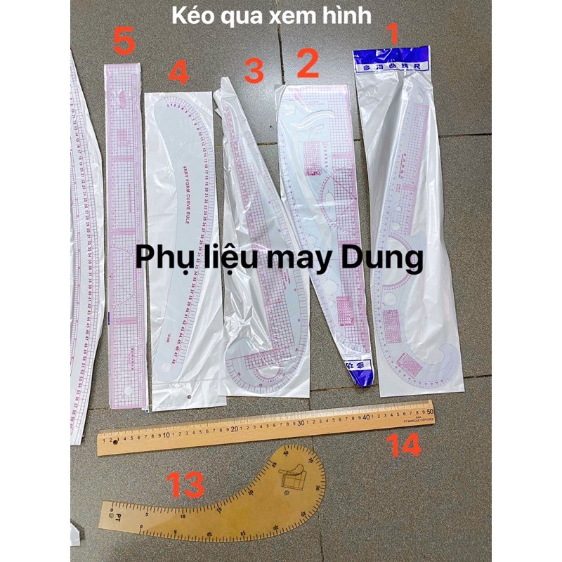 bộ thước vẽ may đường cong