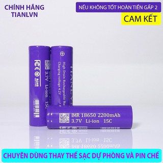 Cell Pin tím TL IMR chính hãng 18650 xả cao 15c (30a), 2200mAh, chuyên pin Power Tools