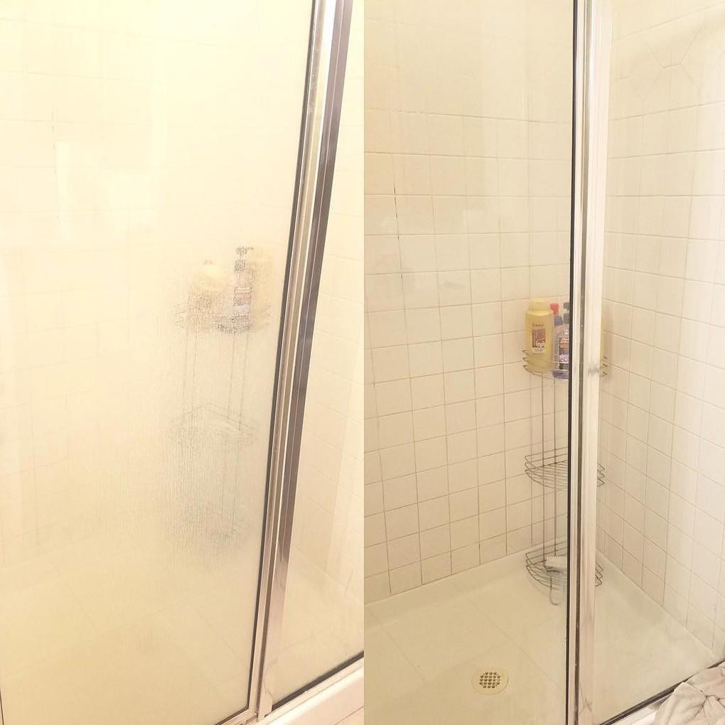 Bột tẩy rửa vách kính BKF - Tẩy cặn canxi vách tắm đứng - Vách kính chung cư - Ố vách kính