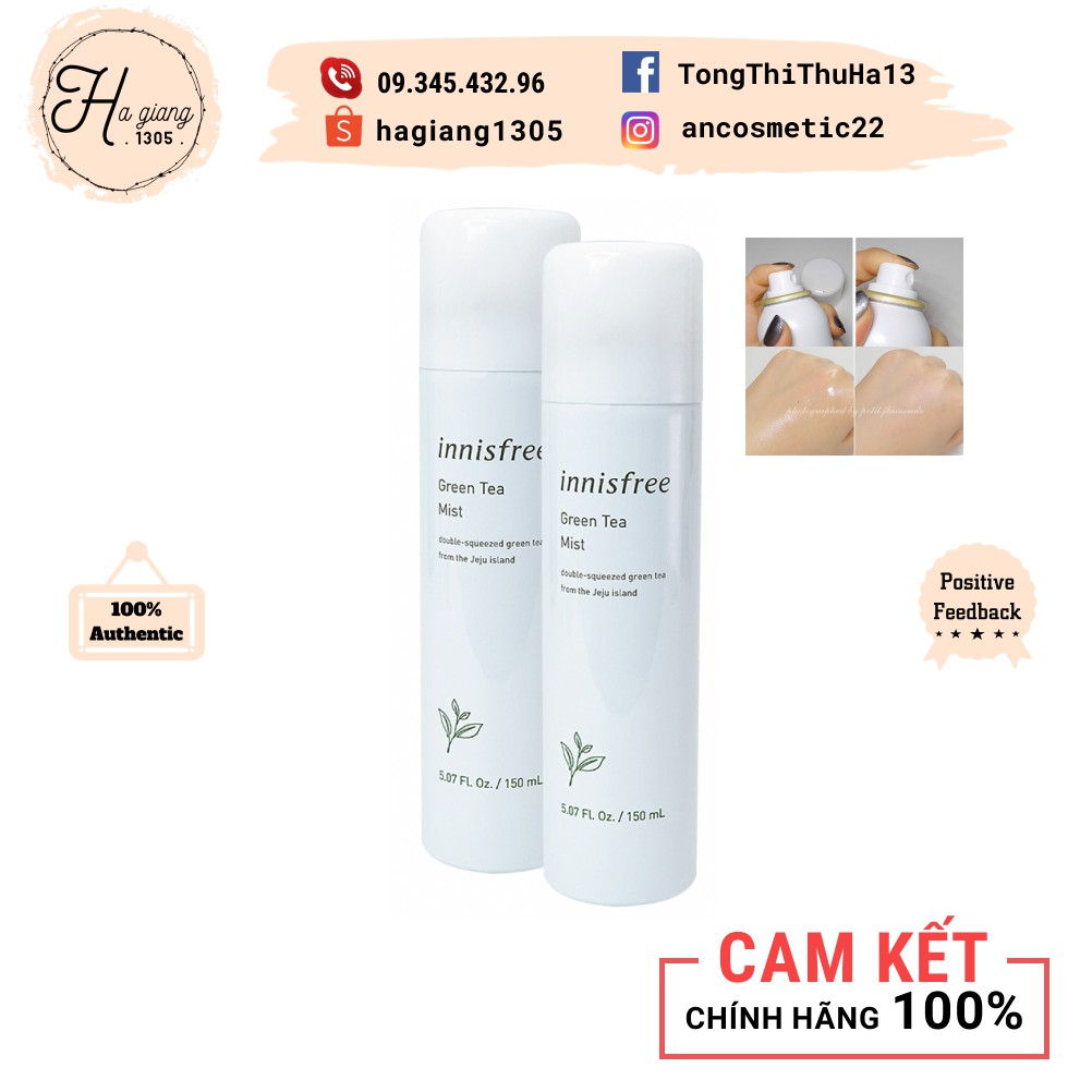 Xịt khoáng dưỡng ẩm innisfree Green Tea Mist 50ml-150ml