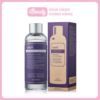 NƯỚC HOA HỒNG KLAIRS SUPPLE PREPARATION UNSCENTED TONER (KHÔNG MÙI) 180ML - Hàn Quốc chính hãng