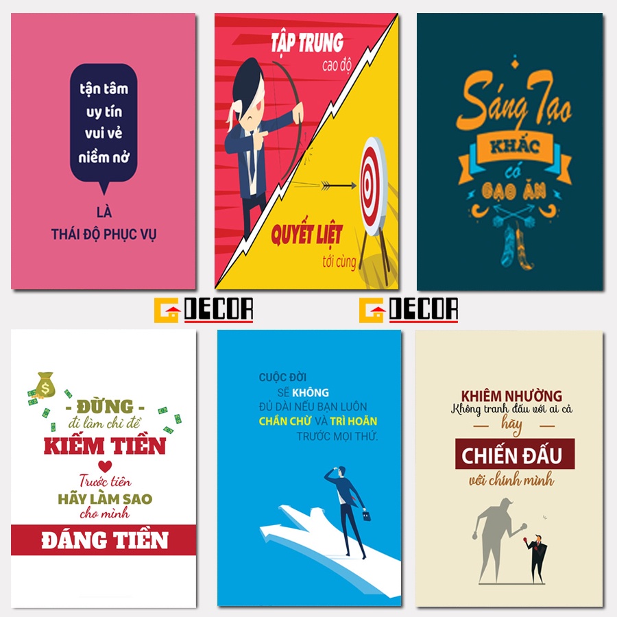 Tranh treo tường canvas 1 bức tạo động lực, slogan trang trí văn phòng, phòng làm việc, chữ 02