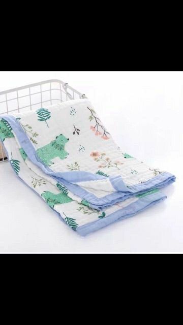 chăn aden cotton bo viền 4 lớp khổ 120 x 120 cm