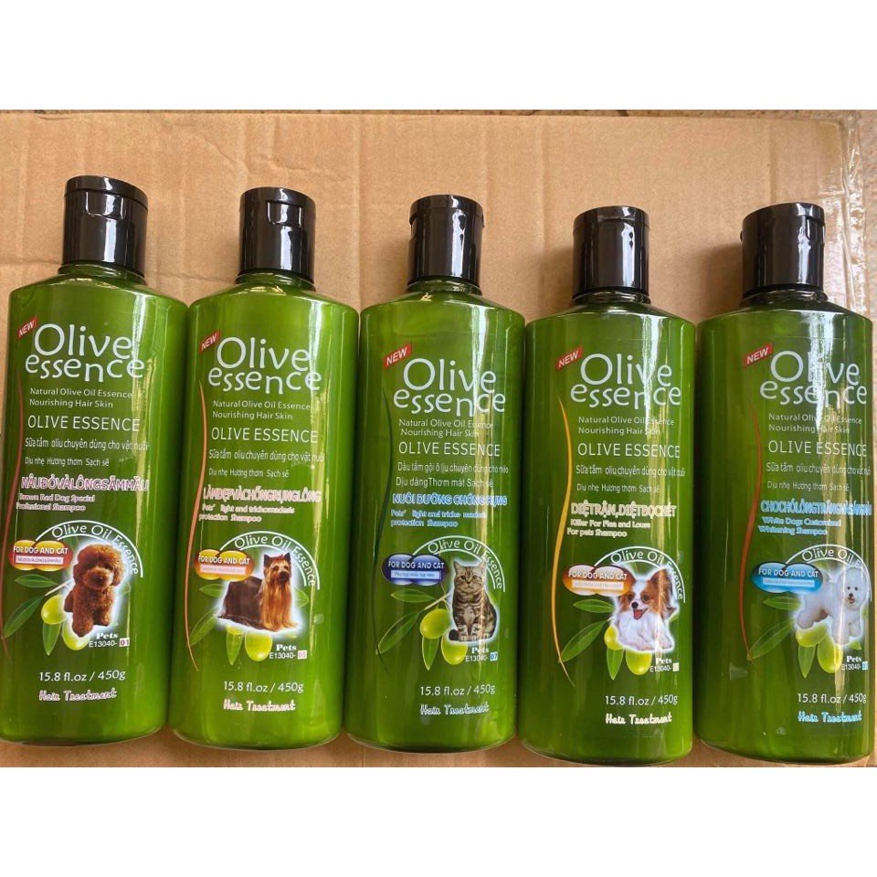Sữa tắm chó mèo - Dầu tắm Olive 450ml giúp mền mượt lông, chăm sóc nuôi dưỡng lông, lưu hương lâu, an toàn khi sử dụng