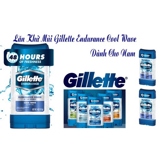 {Cam kết chính hãng} Lăn Khử Mùi Gillette Endurance Clear Gel 107g - 3.8 oz