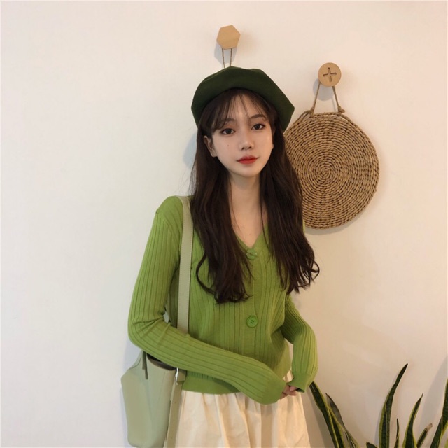 [SẴN + ảnh thật] Áo khoác cardigan len 3 khuy | BigBuy360 - bigbuy360.vn