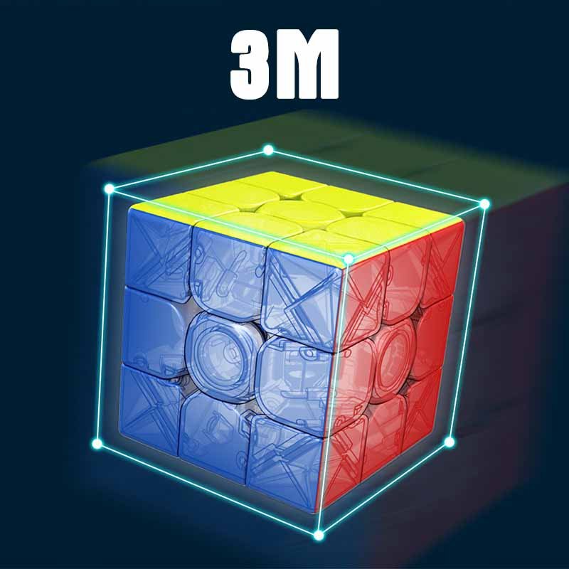 Rubik 3x3 Nam Châm Moyu Meilong 3M Stickerless - Rubik Nam Châm Từ Tính 3 Tầng 3x3x3 Phát Triển IQ