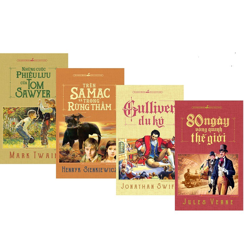 Combo(4Cuốn Sách)-Trên sa mạc và trong rừng thẳm+Gulliver du ký+Những cuộc phưu lưu của Tom Sawyer+80 ngày vòng quanh TG