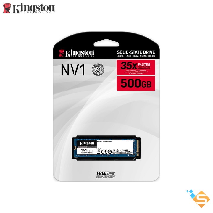 Ổ cứng SSD Kingston NV1 NVMe PCIe M.2 Gen 3.0x4 2TB 1TB 500GB tốc độ 2100/1700MB/s SNVS - Bảo Hành Chính Hãng 3 Năm