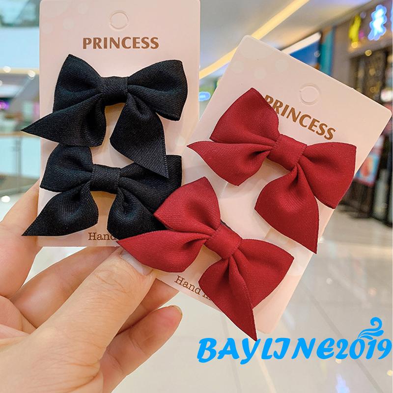 Set 2 kẹp tóc nơ công chúa phong cách ngọt ngào cho bé gái