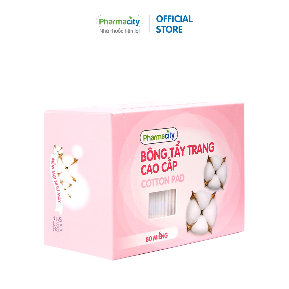 Bông tẩy trang cao cấp Pharmacity (80 miếng/hộp)