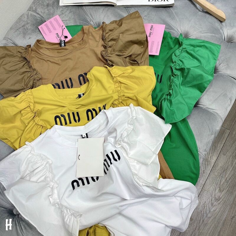 Áo miumiu tay bồng cổ tròn nhiều màu