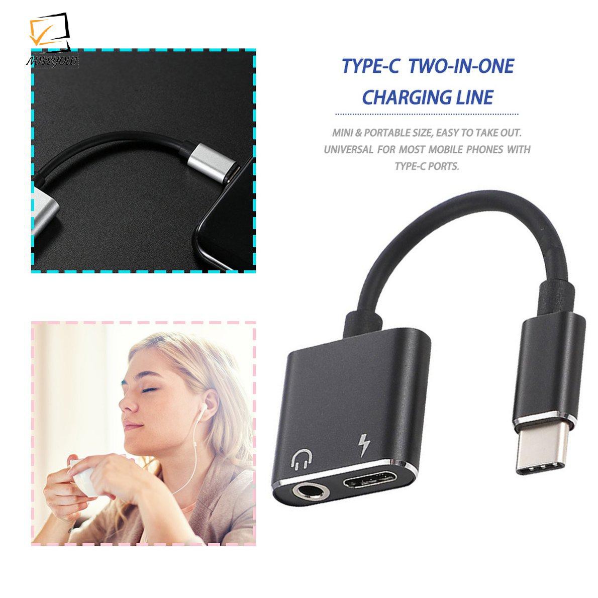 Cáp Chuyển Đổi Usb C Sang Jack 3.5 Type C 2 Trong 1 Đầu Cắm 3.5mm