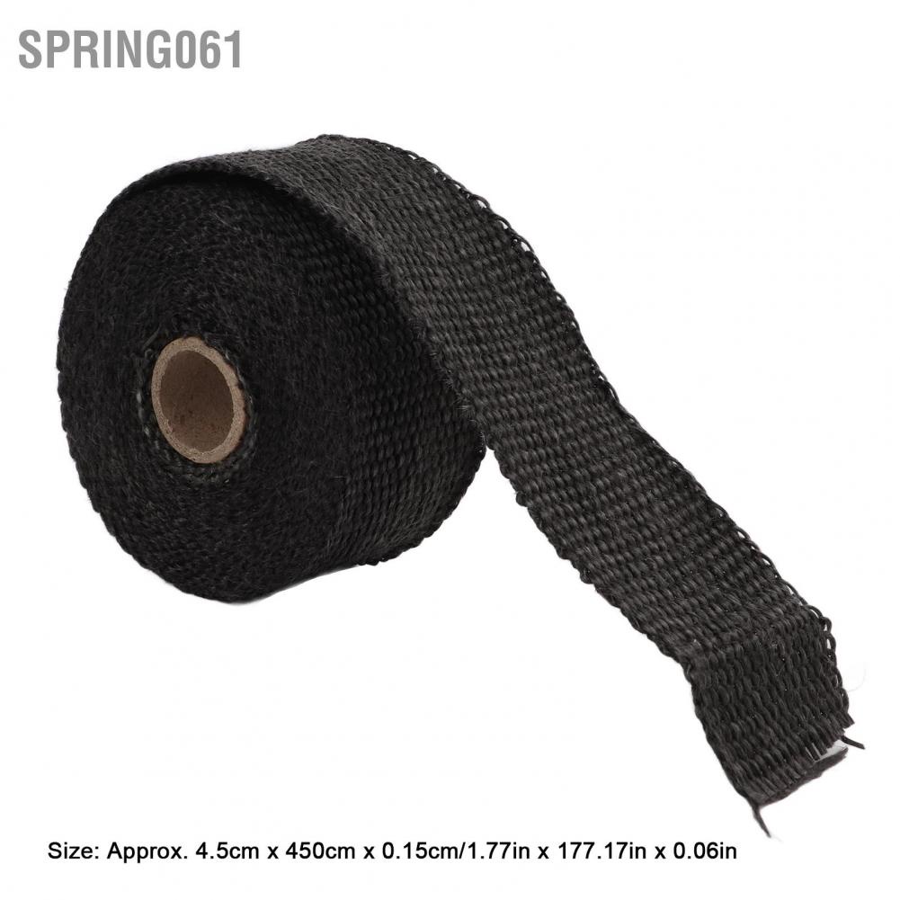 Spring061 Black Exhaust Heat Wrap Roll for Motorcycle Fiberglass Shield Tape Car