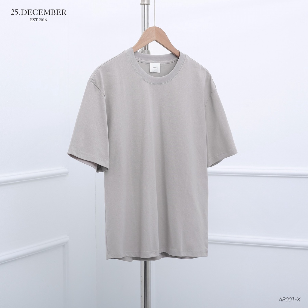 Áo phông trơn basic, chất vải cotton dầy dặn, phom dáng đẹp - 25.December AP001