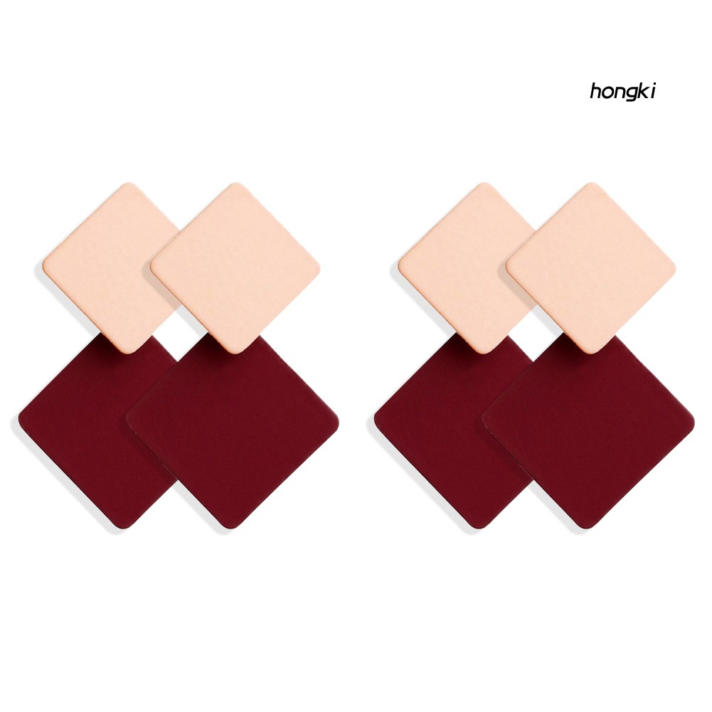 (Hàng Mới Về) Set 2 Đôi Khuyên Tai Kiểu Dáng Hình Học Thời Trang Cho Nữ