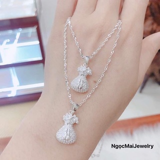 Dây chuyền mặt túi tiền tài lộc chuẩn bạc Ngọc Mai Jewelry