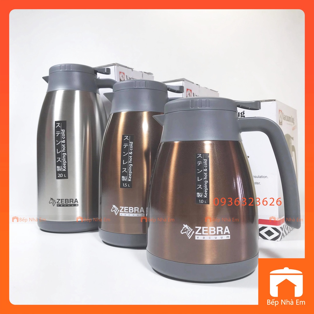 Bình Giữ Nhiệt ZEBRA Smart II 1L - 1.5L - 2L (Inox304) . Nhập Khẩu Thái Lan