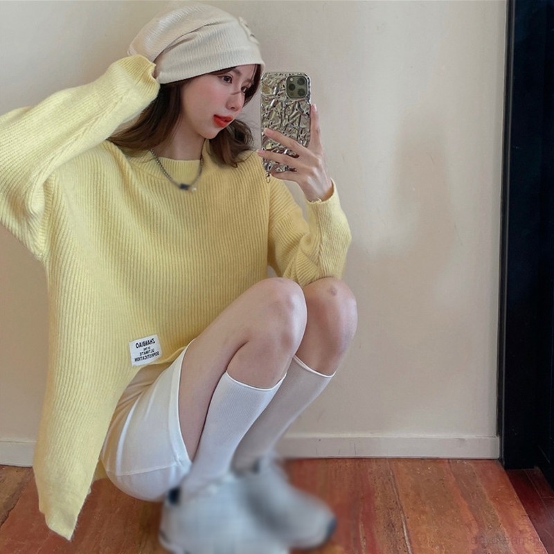 Áo Croptop Tay Dài Màu Sắc Ngọt Ngào Cho Nữ