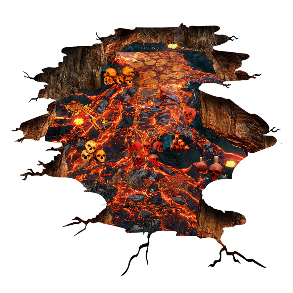 1 Set 2 Miếng Dán Sàn Nhà Hình Bàn Tay Gãy Trang Trí Halloween