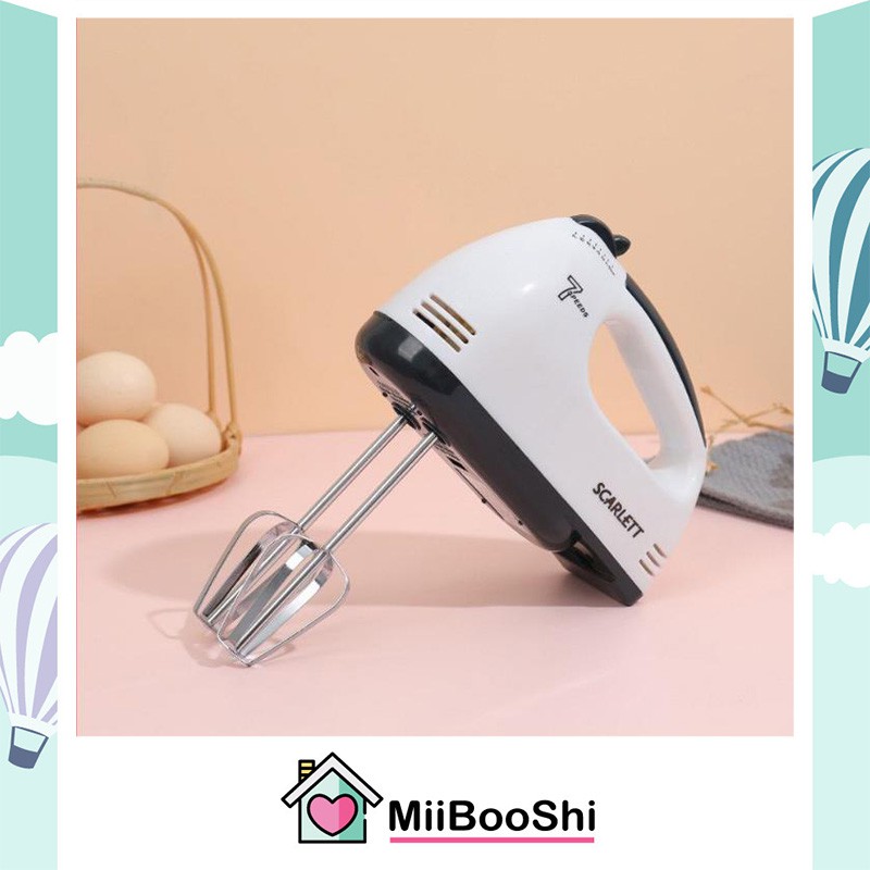 Máy đánh trứng nhồi bột trộn bột mini cầm tay để bàn 7 cấp độ đánh MiibooShi PVN17471