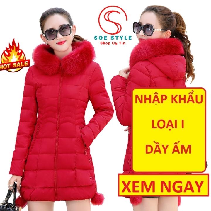 ÁO PHAO NỮ Stylenew Mũ Lông Hàn Quốc Loại 1 Dày Ấm,Nhiều Màu,Hàng Nhập Cao Cấp,Dáng Dài,áo khoác