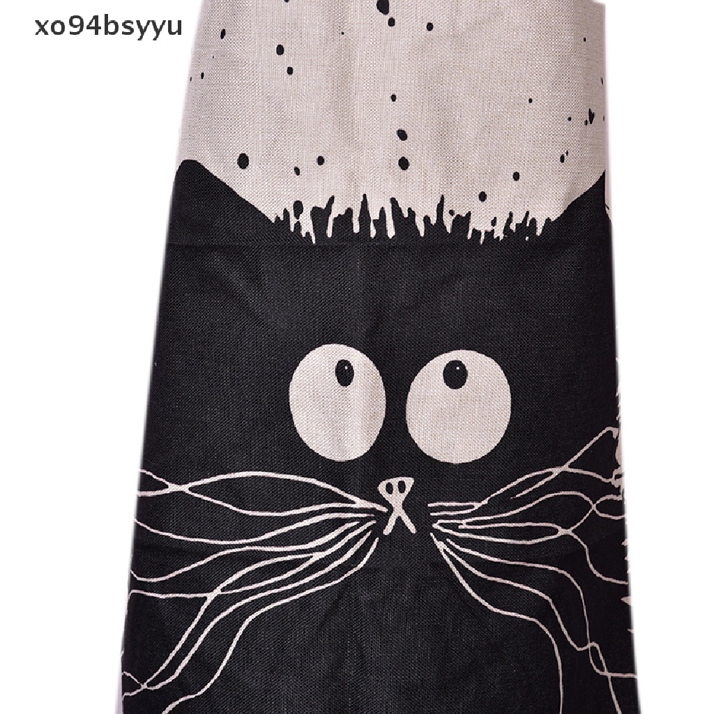 Tạp Dề Cotton Lanh Không Tay In Hình Chó Bull / Mèo Vui Nhộn Dành Cho Nhà Bếp Xo94Bsyu