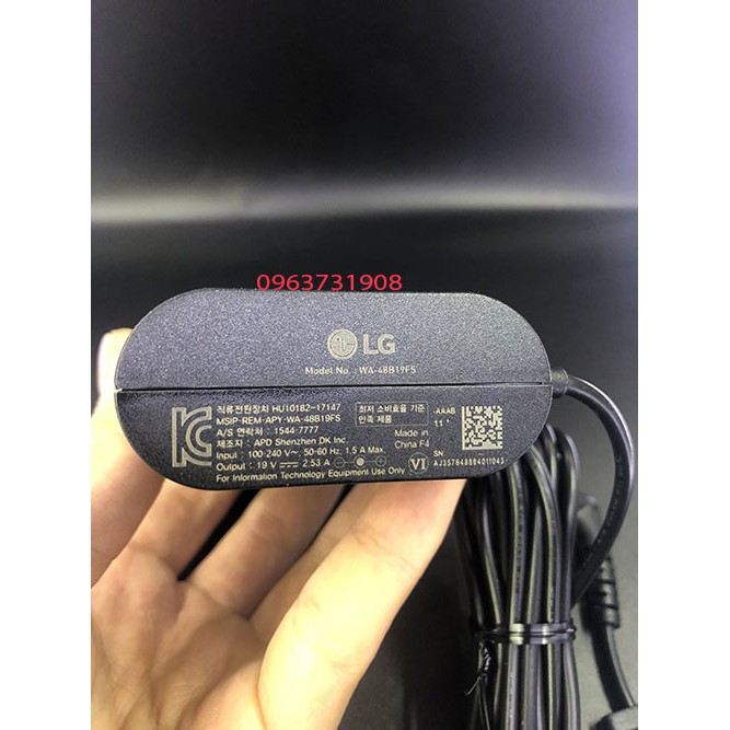 Adapter sạc laptop LG gram 19v 2.53a chính hãng