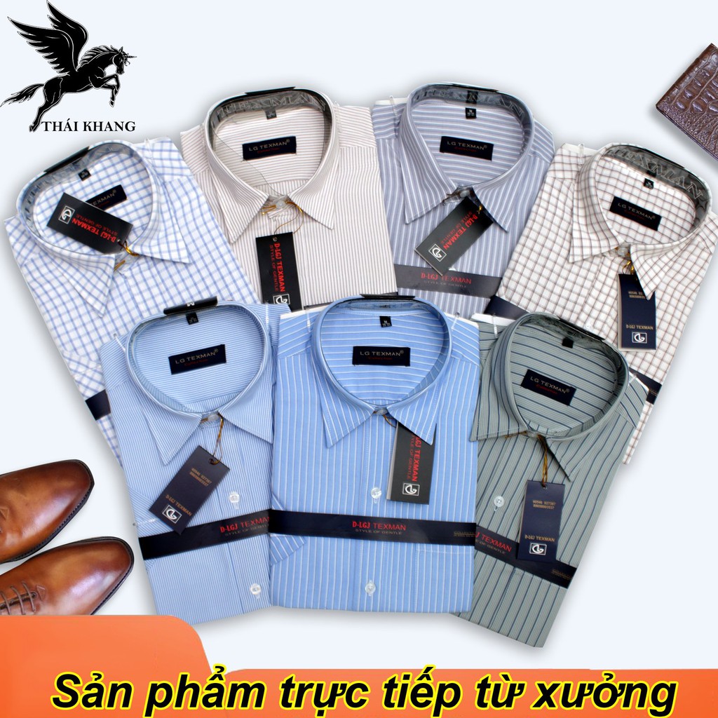 áo sơ mi nam ngắn tay công sở sọc ca ro vải COTTON LOẠI 1 loại áo sơ mi nam đóng hộp xuất khẩu SHN2 | BigBuy360 - bigbuy360.vn