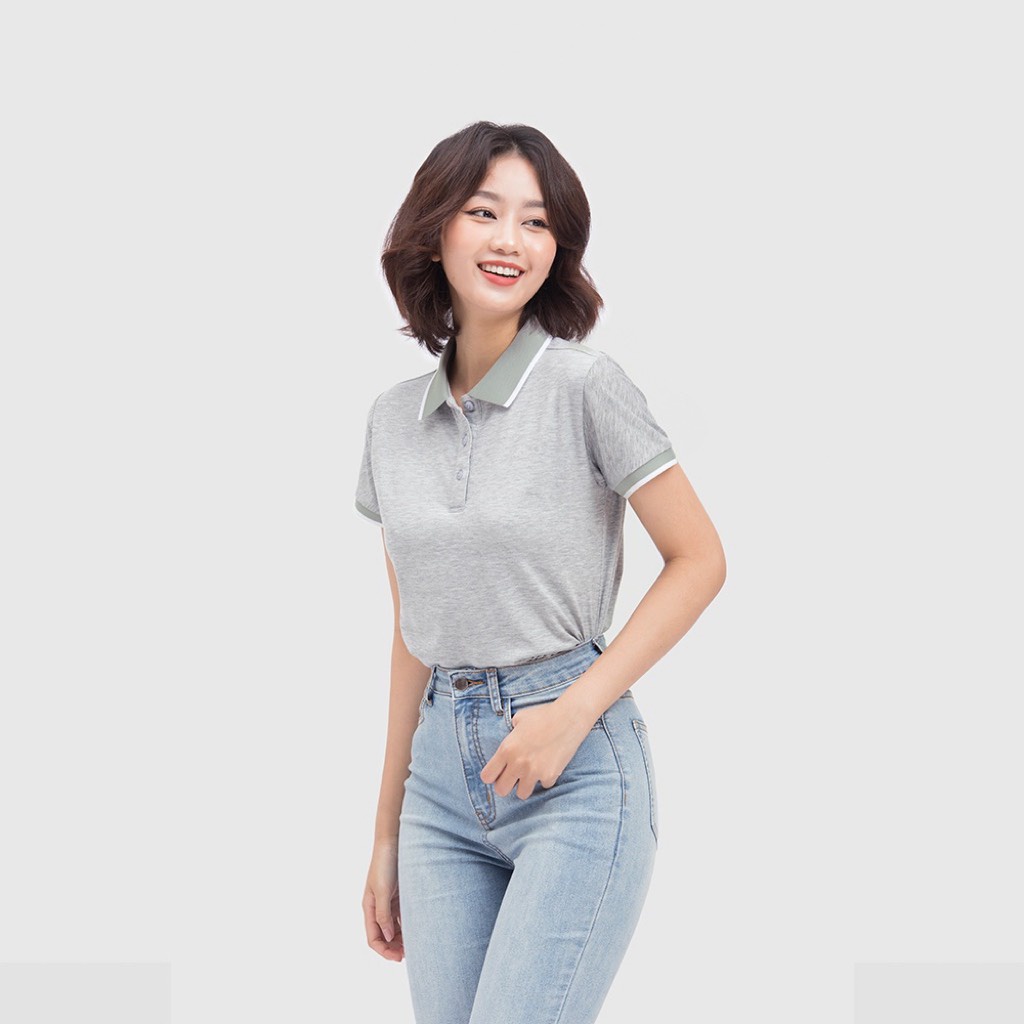 Áo polo Kinty nữ tay ngắn, vải cotton ,co giãn, thoáng mát, áo phông cổ bẻ phong cách công sở