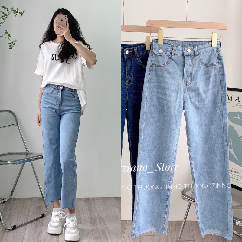 [Ảnh thật/Video]QUẦN ỐNG ĐỨNG SAMI TÚI HỘP CẮT GẤU PHONG CÁCH HÀN QUỐC