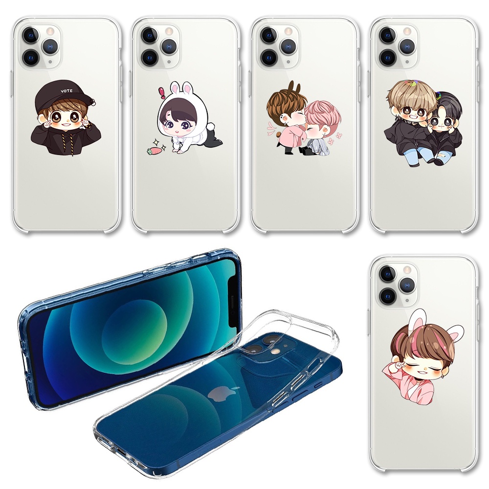 Ốp lưng iphone nhóm BTS họa tiết chibi 5s/6s/7/8plus/se/xr/xs/xsmax/11/12mini/pro/promax - N322