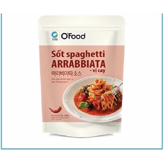  [2 vị] Sốt Spaghetti O'food gói 120g (sốt mỳ ý vị Arrabbiata cay và vị nguyên bản)