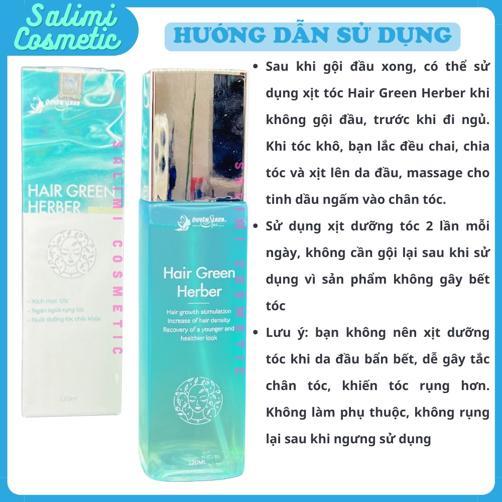 Tinh Dầu Kích Mọc Tóc HAIR GREEN HERBER - Phục Hồi Tóc Rụng, Dưỡng Tóc Suôn Mượt, Giảm Tóc Gãy Rụng | Dung Tích 120 ml