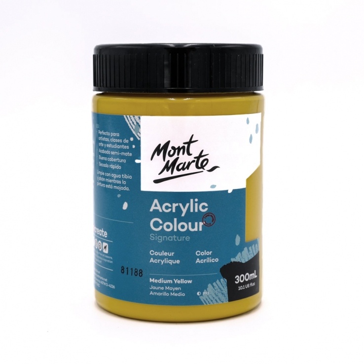 Màu Acrylic Mont Marte 300 ML MSCH3004 - Màu Medium Yellow