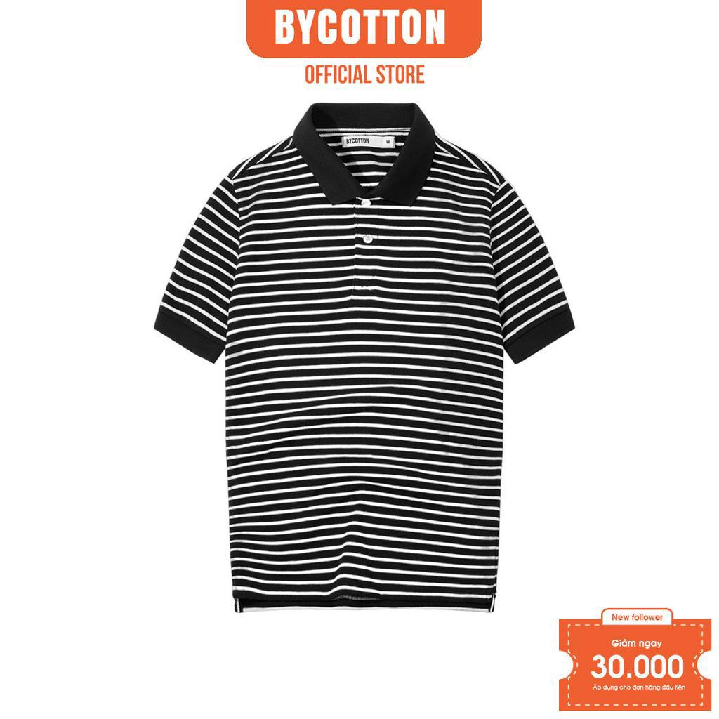 Áo Polo Nam Cao Cấp Có Cổ BY COTTON BLACK STRIPES POLO