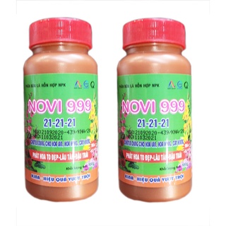 Set 2 hủ phân bón lá kích thích ra hoa novi 999 21-21-21 100gram